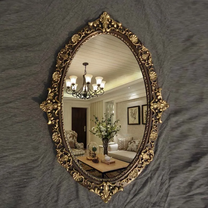 

Retro European Decorative Mirror Bathroom Large Elegant Mirror Toilet Makeup Bedroom Wohnzimmer Deko Decor Mirror Wall