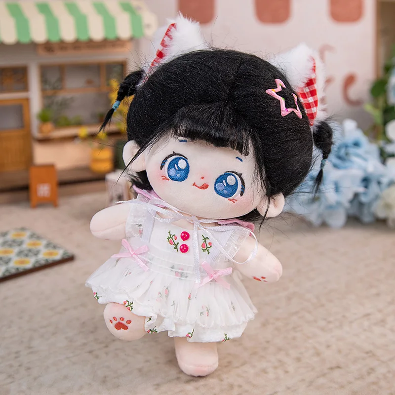 thumbnail image 1 of Muñeca de algodón de felpa Kawaii, figura de súper estrella rellena, sin atributos, cuerpo gordo, muñeca Llorona, puede cambiar la ropa, regalo, 20cm, nuevo, 1 of 5