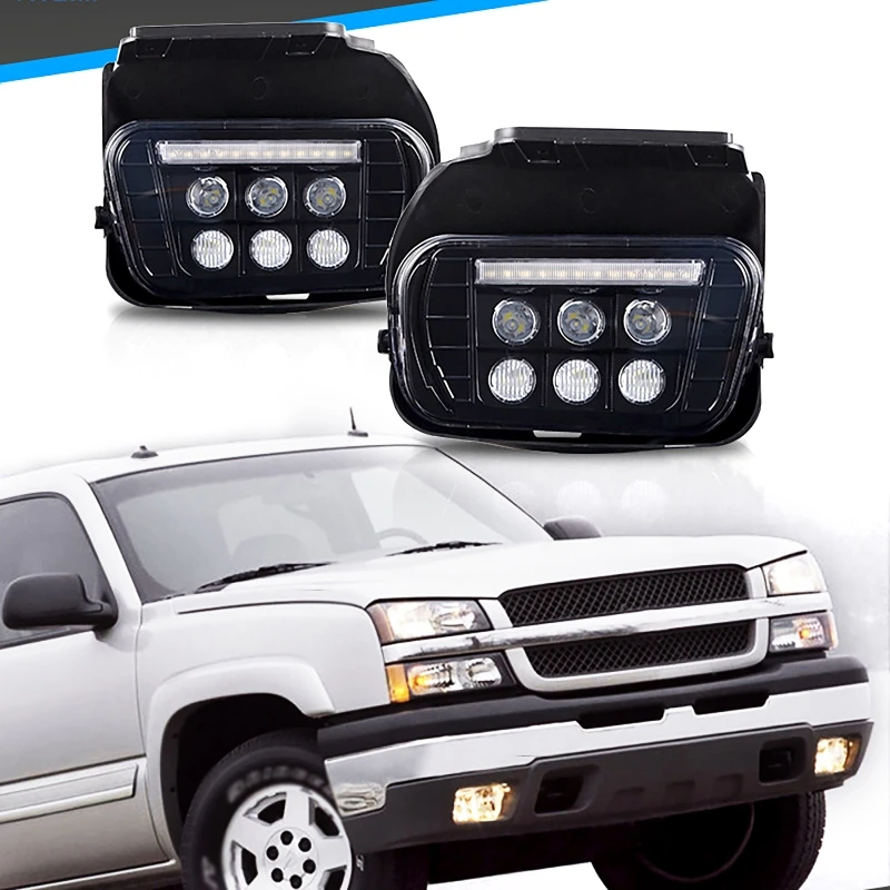 

2Pcs/set LED Fog Lights with DRL Driving Light for Chevrolet Silverado/for Chevrolet Avalanche 1500 2500 3500 2002-2006