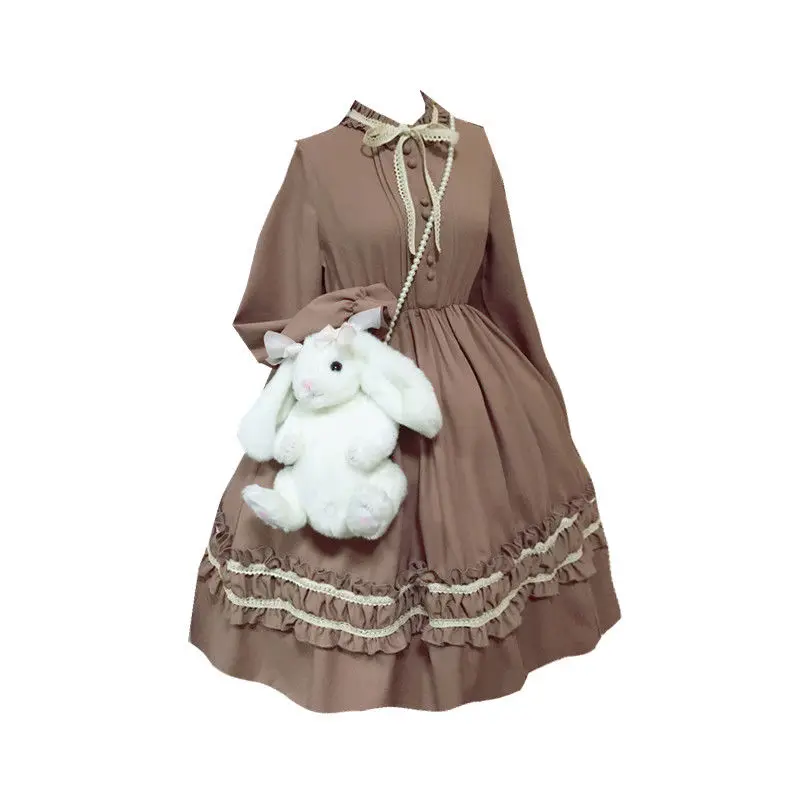Lolita Dress Lolita Cosplay Costumes Harajuku Japanese Kawaii Sweet Vintage Retro Party Femme Bowknot Cute Cosplay Dress