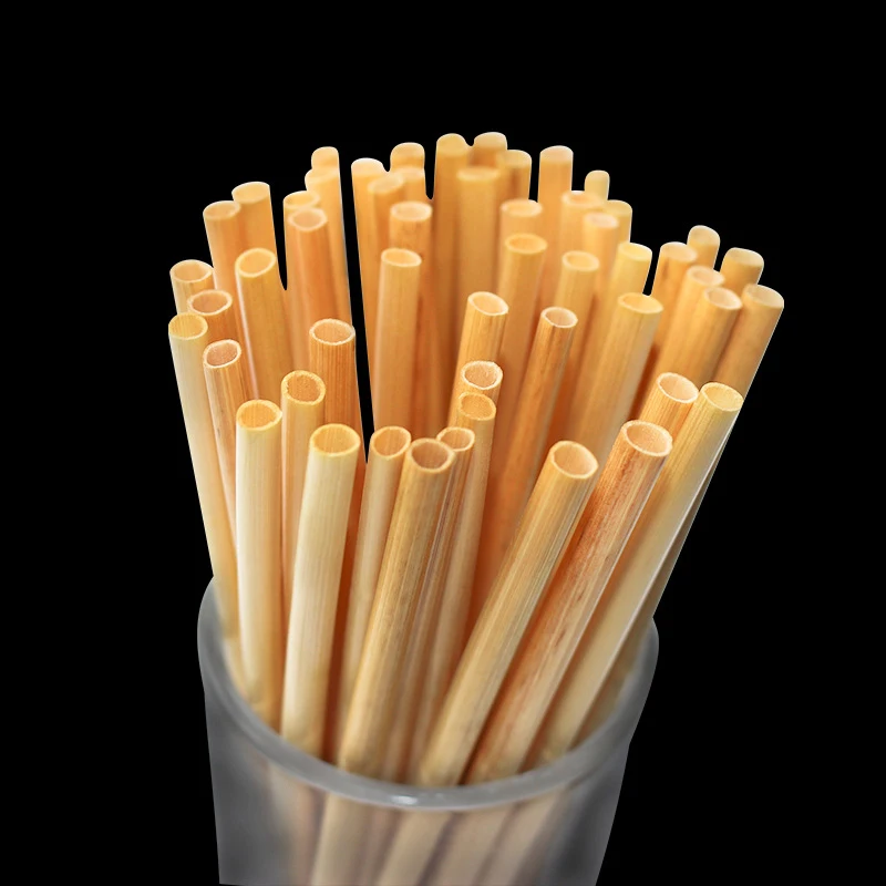 100PCS Wheat Straw Environmentally Friendly Straw 20Cm Disposable Compostable Drinking Cocktail Bar Kitchen Accessories