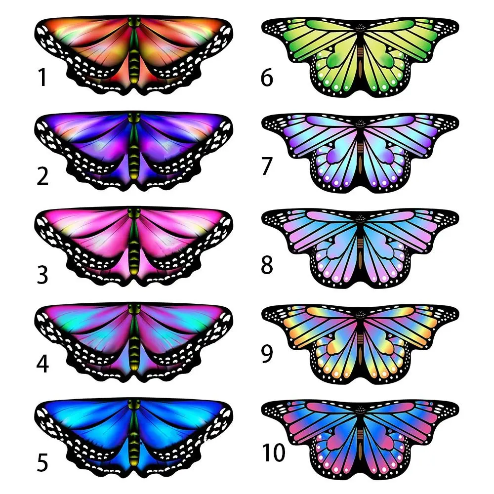 Colorful Costume Dress Gilding Performance Props Asymmetrical Butterfly Wings Cape Shoulder Straps Butterfly Wings Fairy Wing