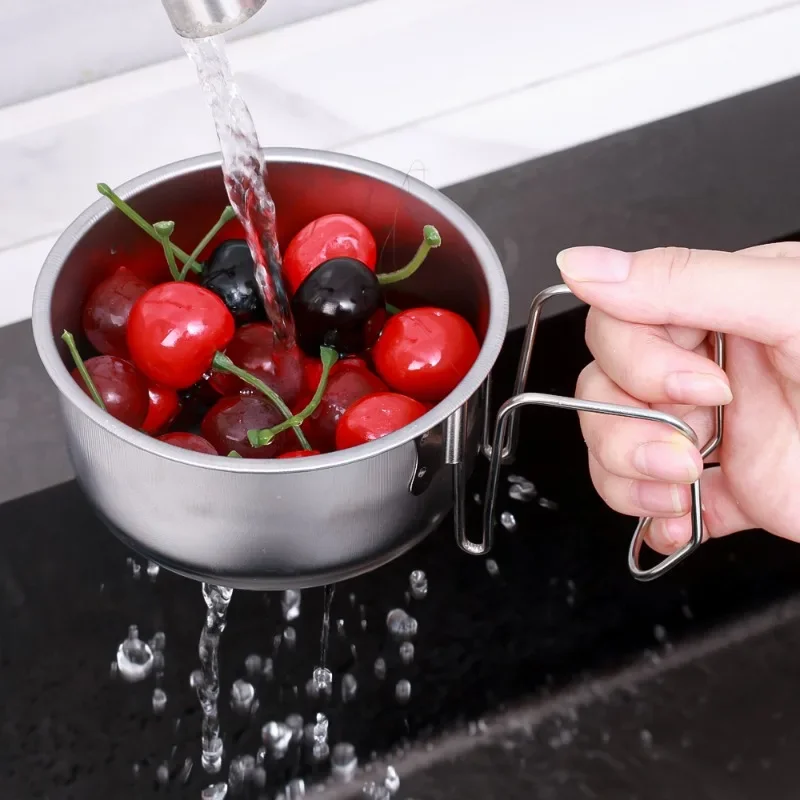 Kitchen Sink Drain Basket Stainless Steel Hanging Drain Rack Fruit Vegetable Sponge Drainer Rack Multipurpose Waste Filter