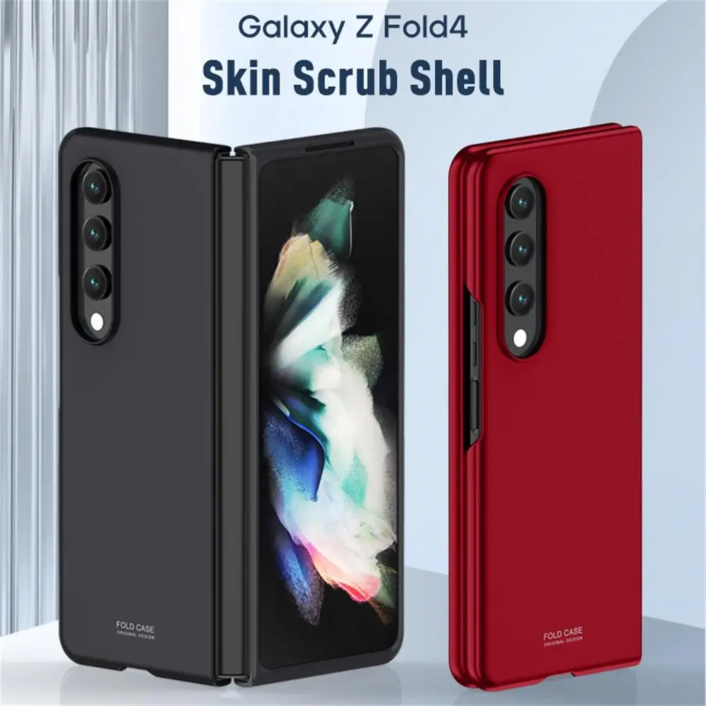 Phone Case For Samsung Galaxy Z Fold 5 4 3 5G Case Luxury Ultra Thin Skin-friendly Matte Folding Shockproof Protection PC Hard Back Cover
