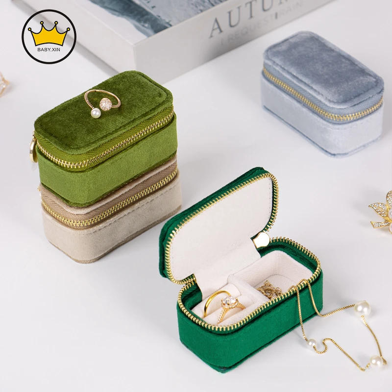 

Mini Zipper Jewelry Bag Ring Earrings Necklace Holder Box Small Trinket Box for Girls Joyeros Organizador De Joyas