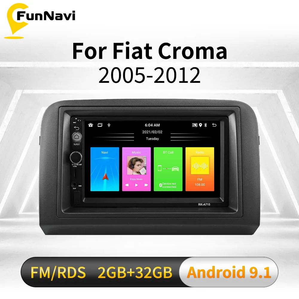 UGAR EX9 7 Android 9.0 Car Stereo Radio Plus 11-685 Fascia Kit for FIAT Croma 2005-2010 