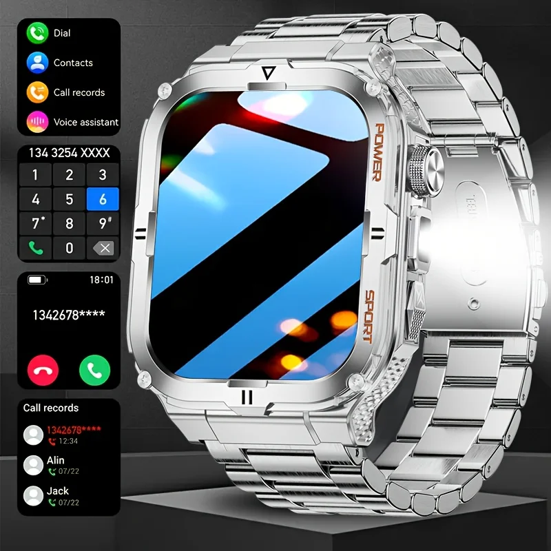 2026 New Men's Smart Watch, Flashlight Sports Trajectory Multi functional Reminder 3D Dynamic Dial Outdoor Fitness Smart Watch 1