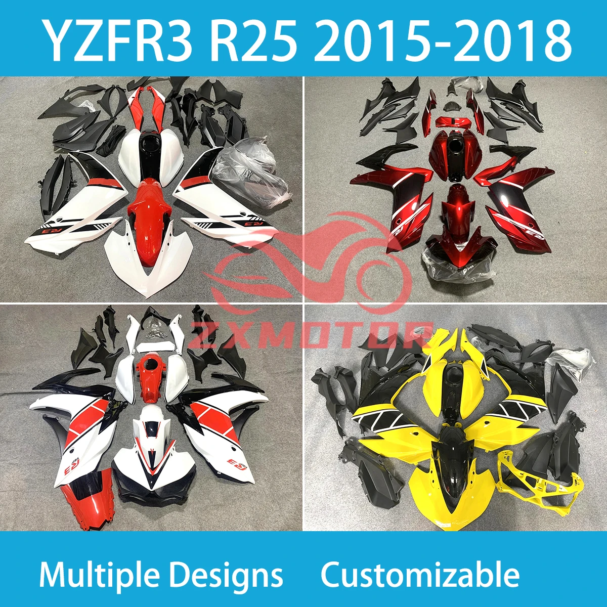 

Обтекатели для кузова мотоцикла YAMAHA YZFR3 R25 2015 2016 2017 YZF R3 15 16 17 18