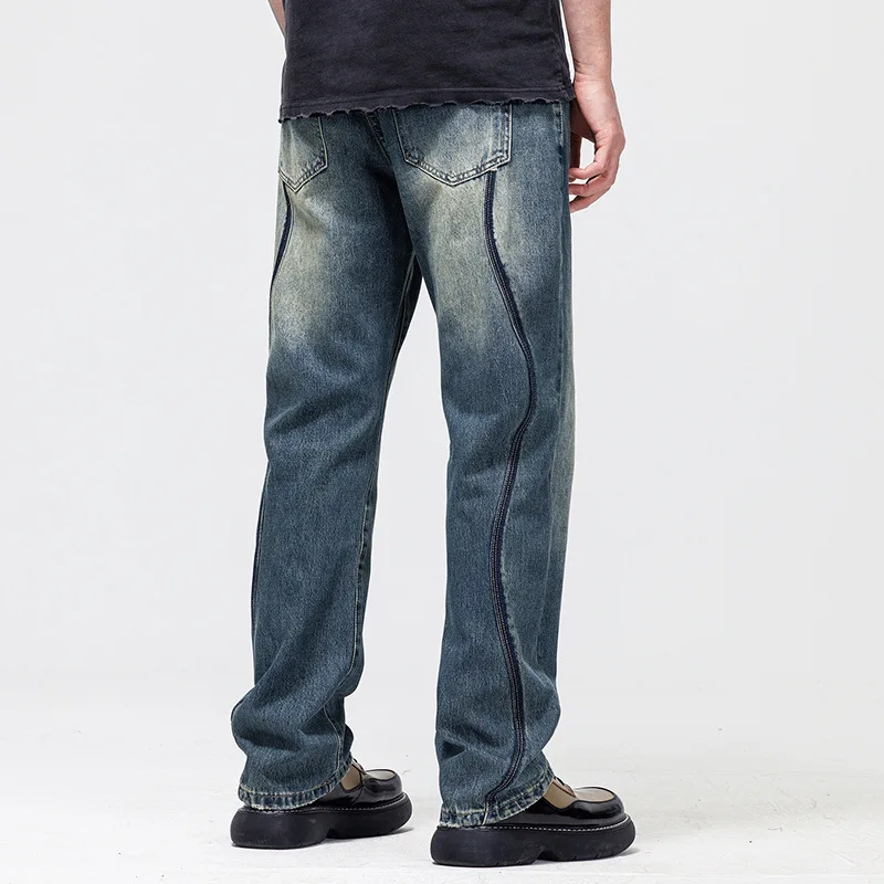 New Spring Men Jeans Men's Baggy Pants Brand Oversize High Street Straight Loose Wide Leg Versatile  y2k ClothingTrousers