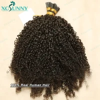 Itip crépus bouclés Extensions de cheveux humains birmans Itips Microlink cheveux humains crépus bouclés je conseils cheveux humains pour les femmes noires 3