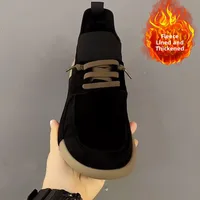 Comfortable Soft Bottom Fleece Lined Slip on round Toe Fashionable Men's Leather Shoes Spring 2025 New Arrival Casual Outdoor...