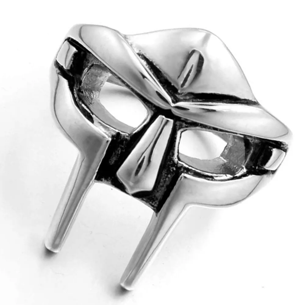 Finger Ring Opening Ring Adjustable Rings Vintage Goth Mf Doom Mask Adjustable Joint Ring For Men Gladiator Punk Egyptian Pharaoh Male Open Ring Jewelry