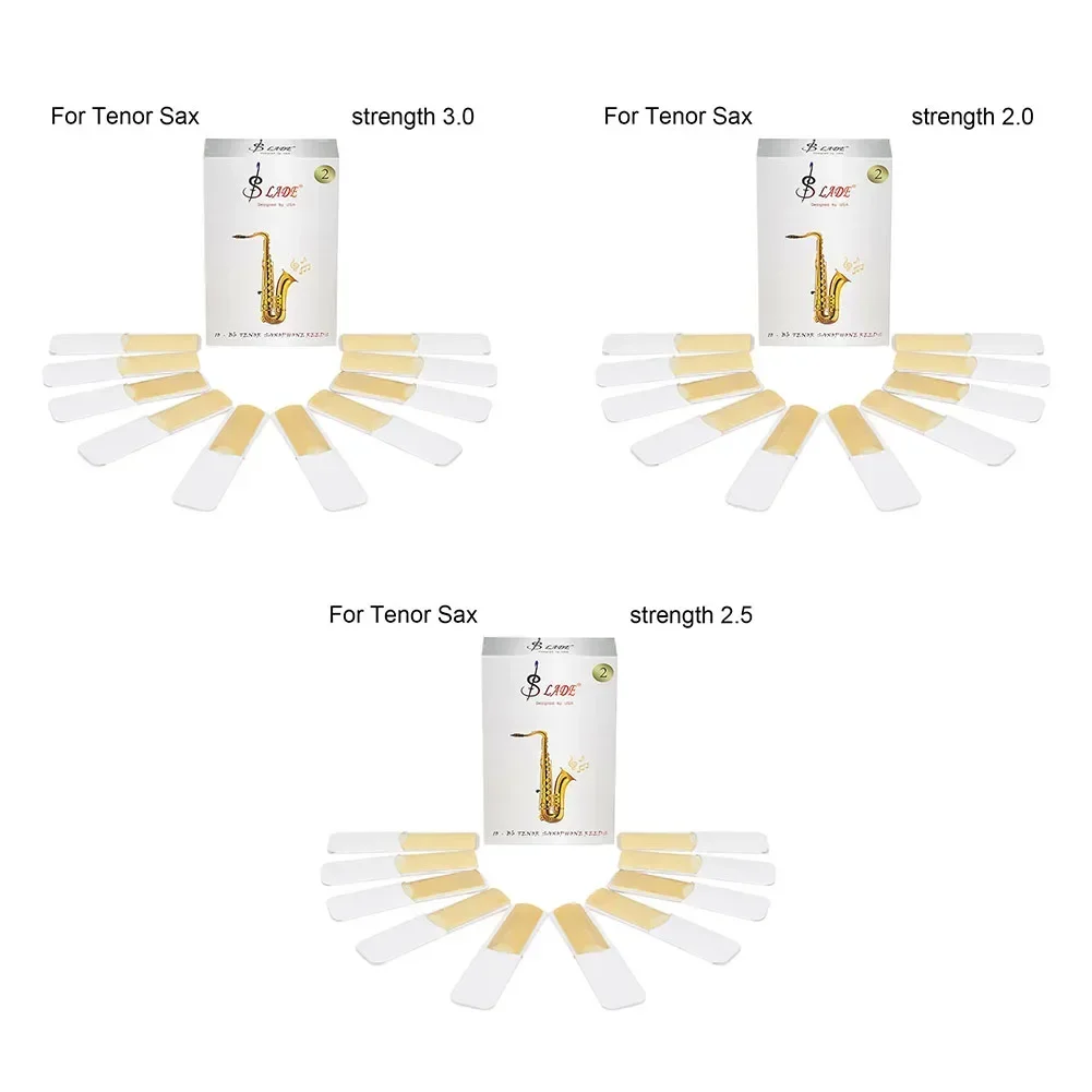 Sax Accessories Reeds Kit Set 10pcs 6g/0.21oz For Tenor Sax Hardness 2/2.5/3 Instrument Clarinet Parts