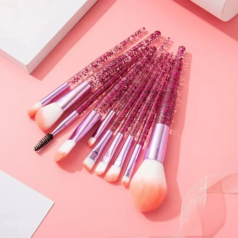 Professional 10 Piece Makeup Brush Set Soft Bristle Face & Eye Tools_voghion.com