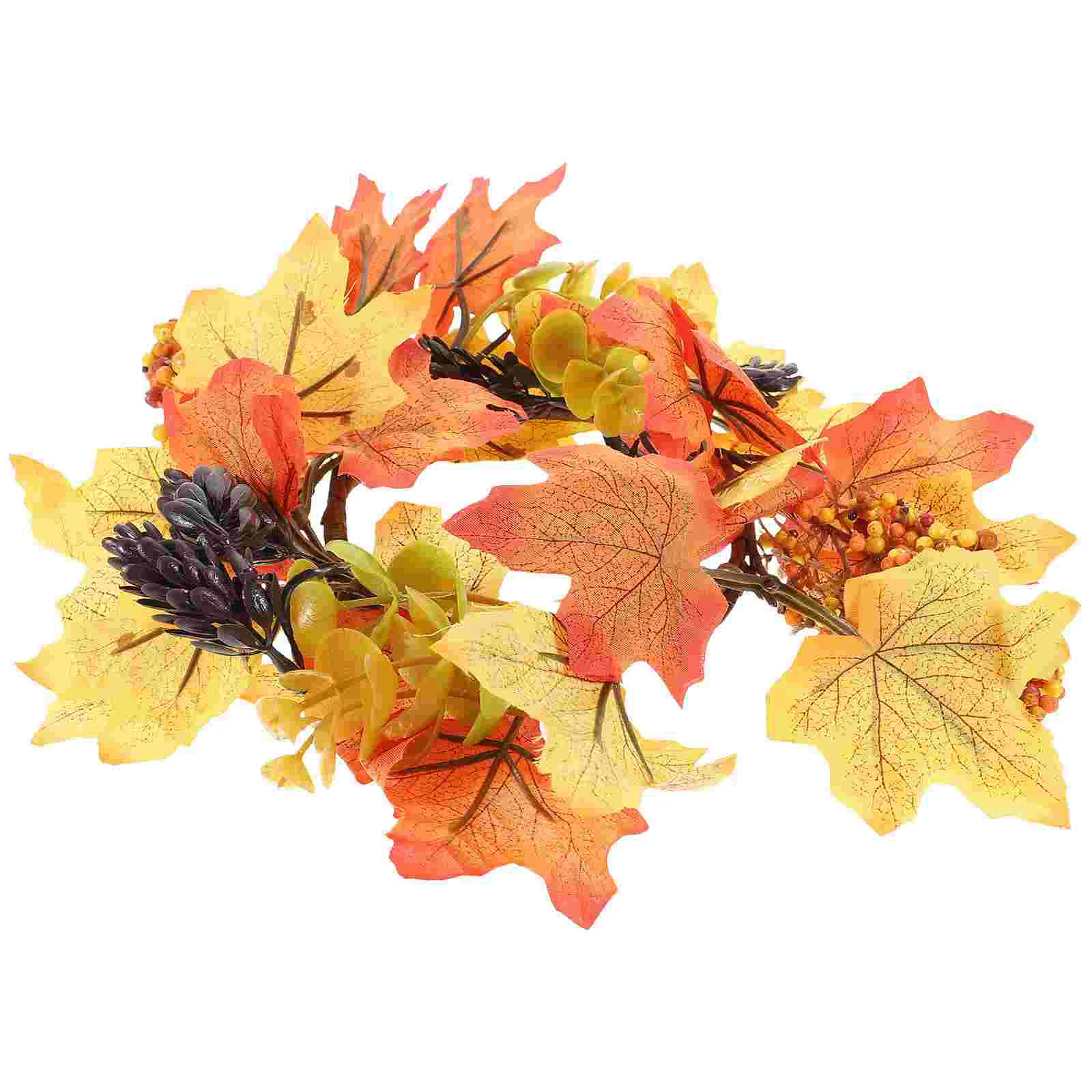 

Front Door Autumn Wreath Fall Candles Harvest Silk Flower Thanksgiving Decor Garland Wall Hanging Decoration