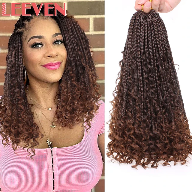 Leeven Synthetic Hair Bohemian Braids Crochet Hair Boho Box Goddess With Curly  End Knotless Twist Braiding for Black Woman - AliExpress