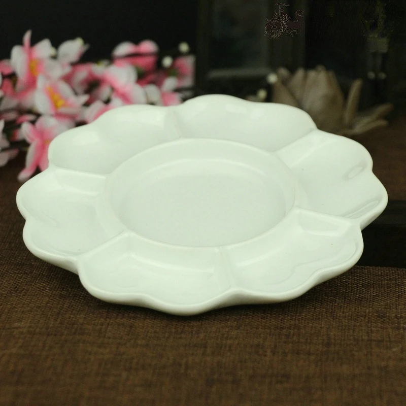 Jingdezhen White Porcelain Palette Gouache Watercolor Palette Chinese –  AOOKMIYA