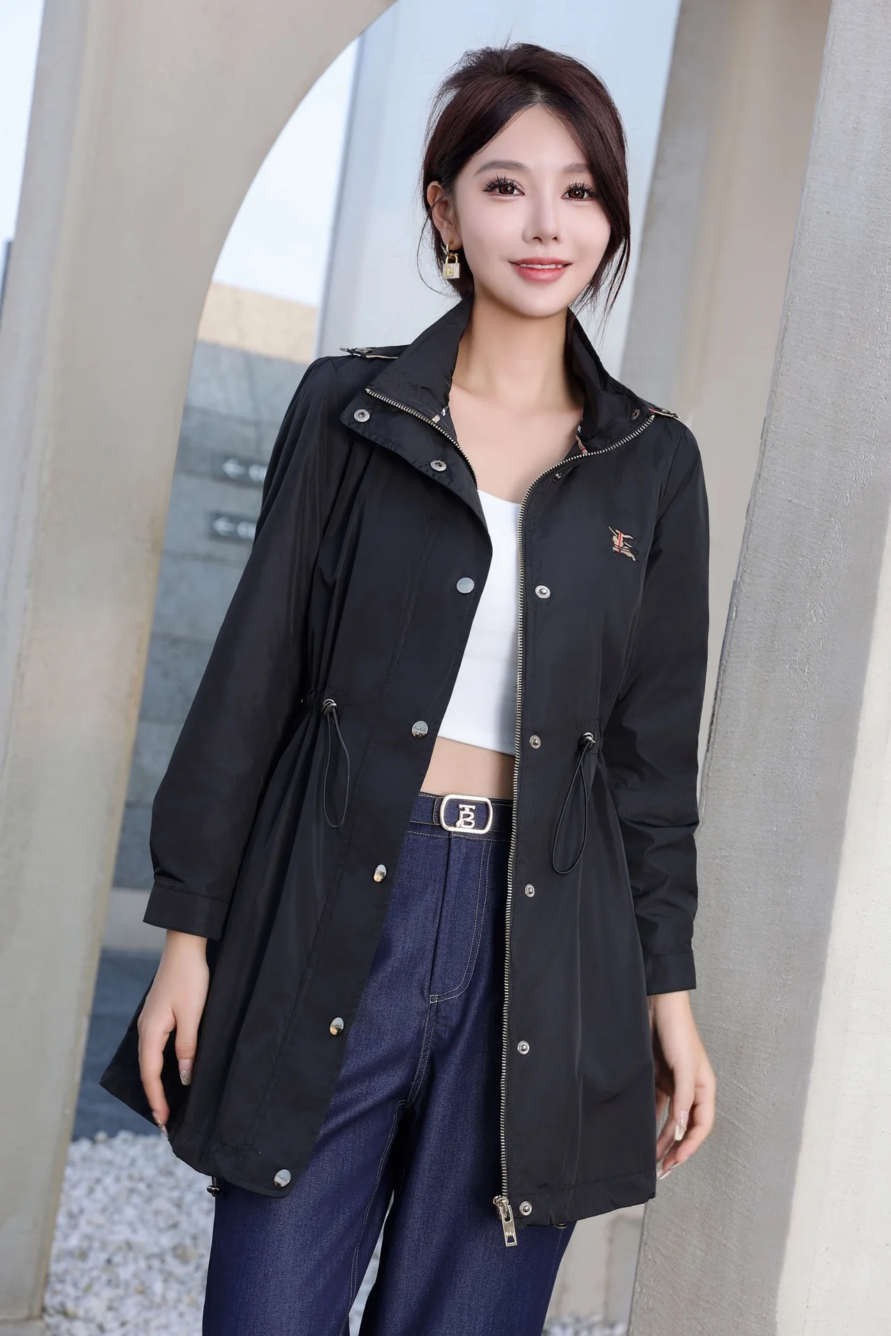 Luxury Quality New Arrival Midi Length Woman Solid Color