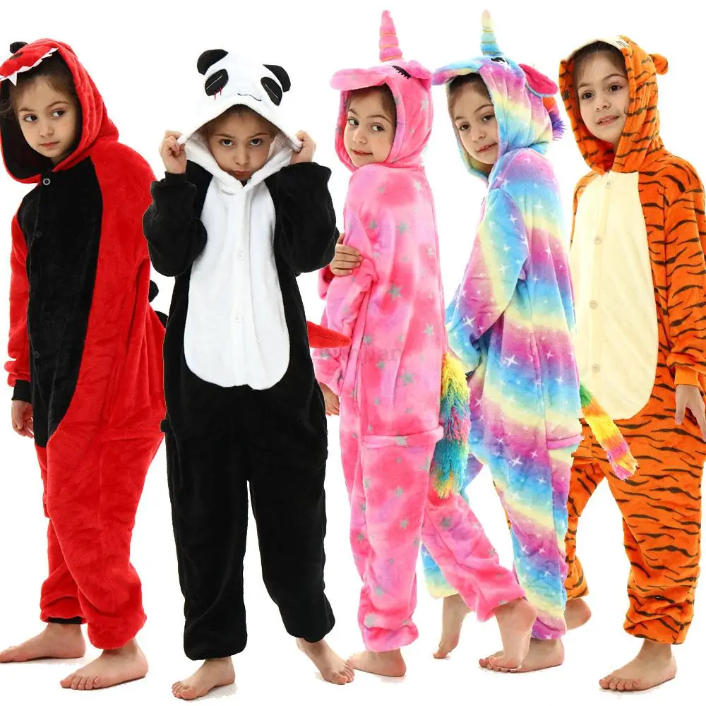 4 6 8 10 12 Years Anime Cartoon Kigurumi Pajamas Unicorn Pajamas Children Sleepwear Pyjama Enfant Girls Unciorn Clothing