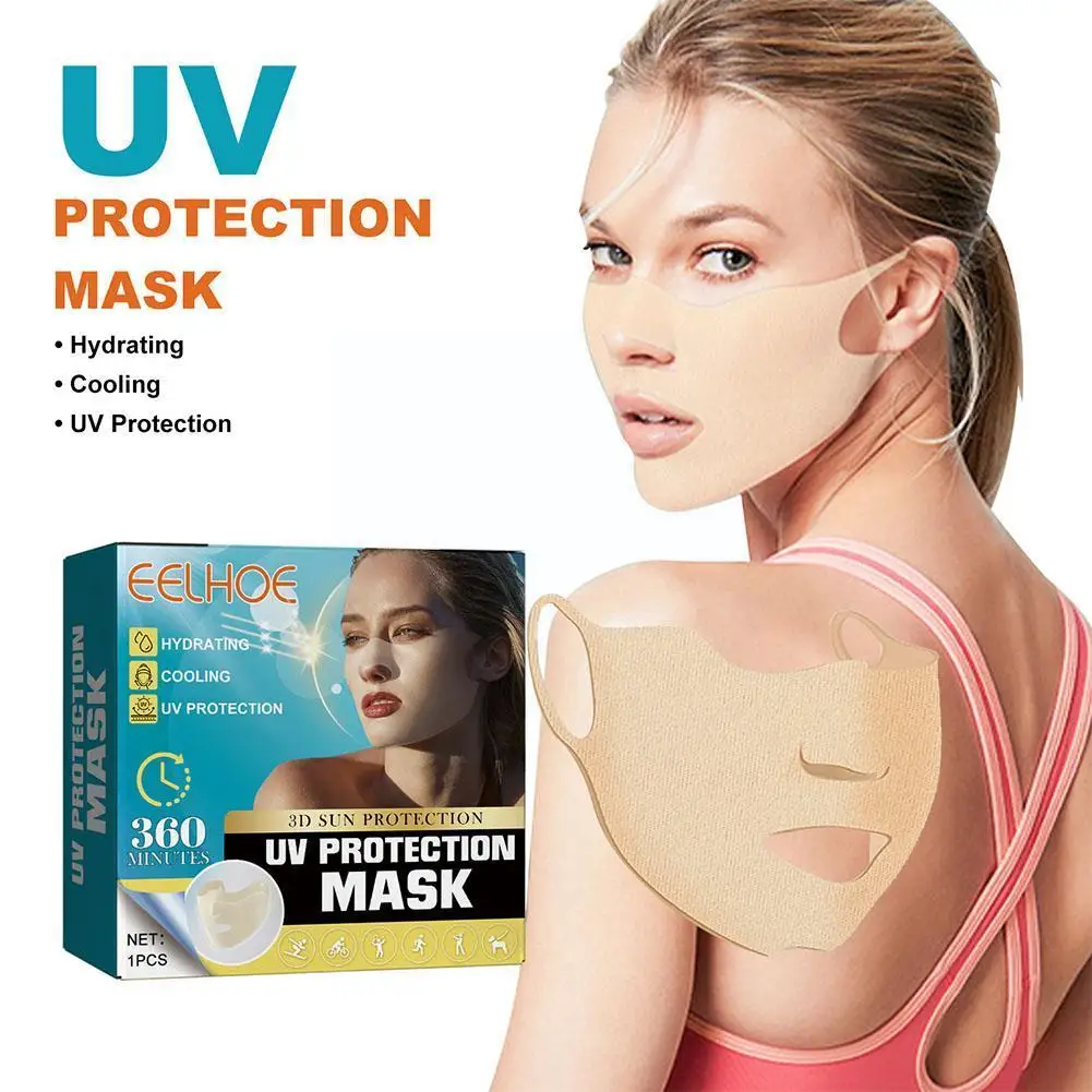 Protezione Solare Uv Maschera Facciale Maschera Di Protezione Solare Maschera Estiva Copertura Esterna Ciclismo Campeggio Riutilizzabile Anti-Uv Viso 