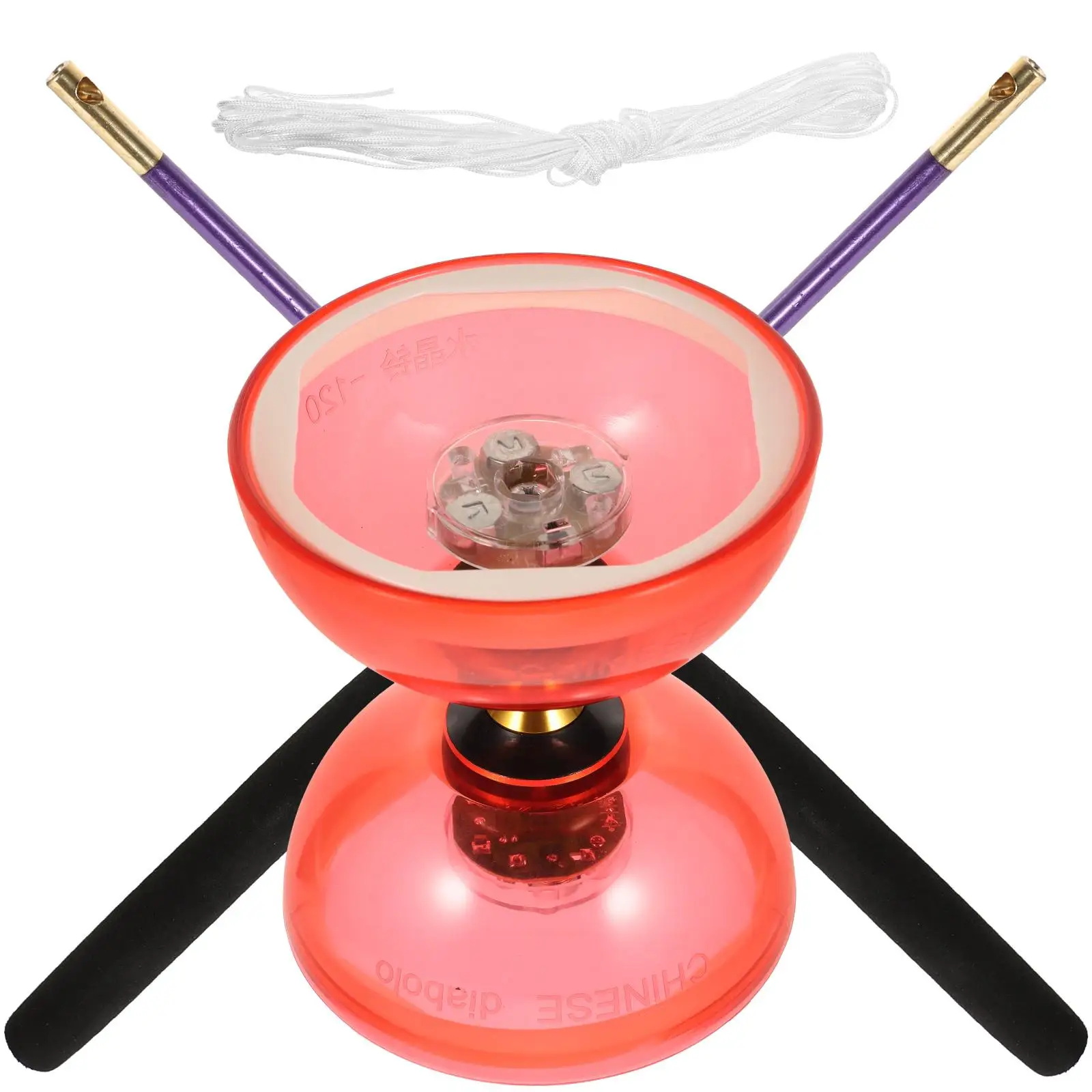 Double Wheel Diabolo Crystal Bearing Red YoYo Toy Beginner Student Juggling Trick Chinese Yoyo Portable Diabolo Hobby