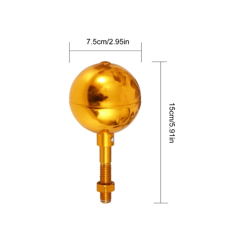 Gold Aluminum Flagpole Sphere Toppers Ornament Weatherproof Flagpole Sphere Replacement for In Ground Poles