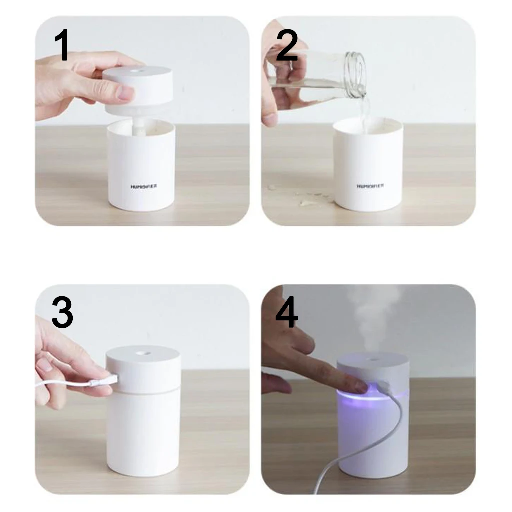 Air Humidifier USB 300ml Essential Oils Diffuser For Car Home Mute Humidification Bedroom Nano Purifier