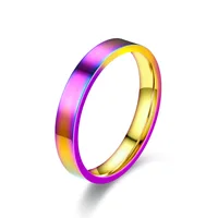 4mm Simplicity Flat Stainless Steel Rings Japanese Korean Fashion Glossy Titanium Steel Finger Rings Youth Boy Girl Jewelry Gift 2