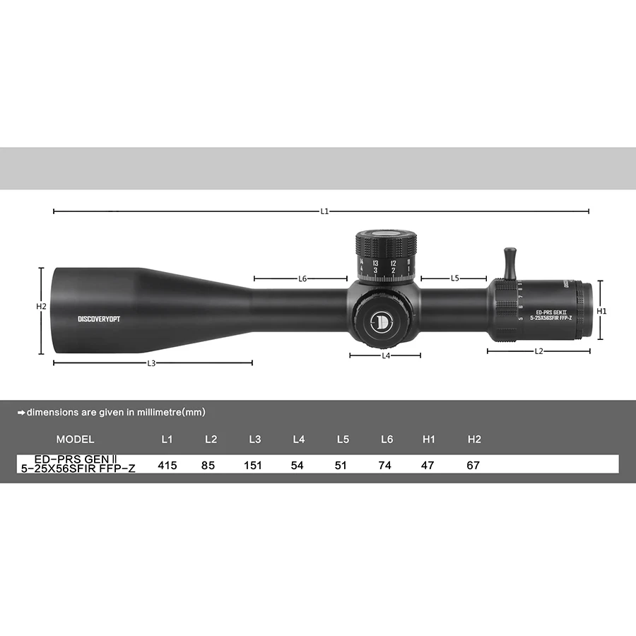 Discovery ED GenII 5-25X56 Tactical Sight Illuminated Super HD Shockproof Scope First Focal Plane Imported Glass Riflescope rifle scope