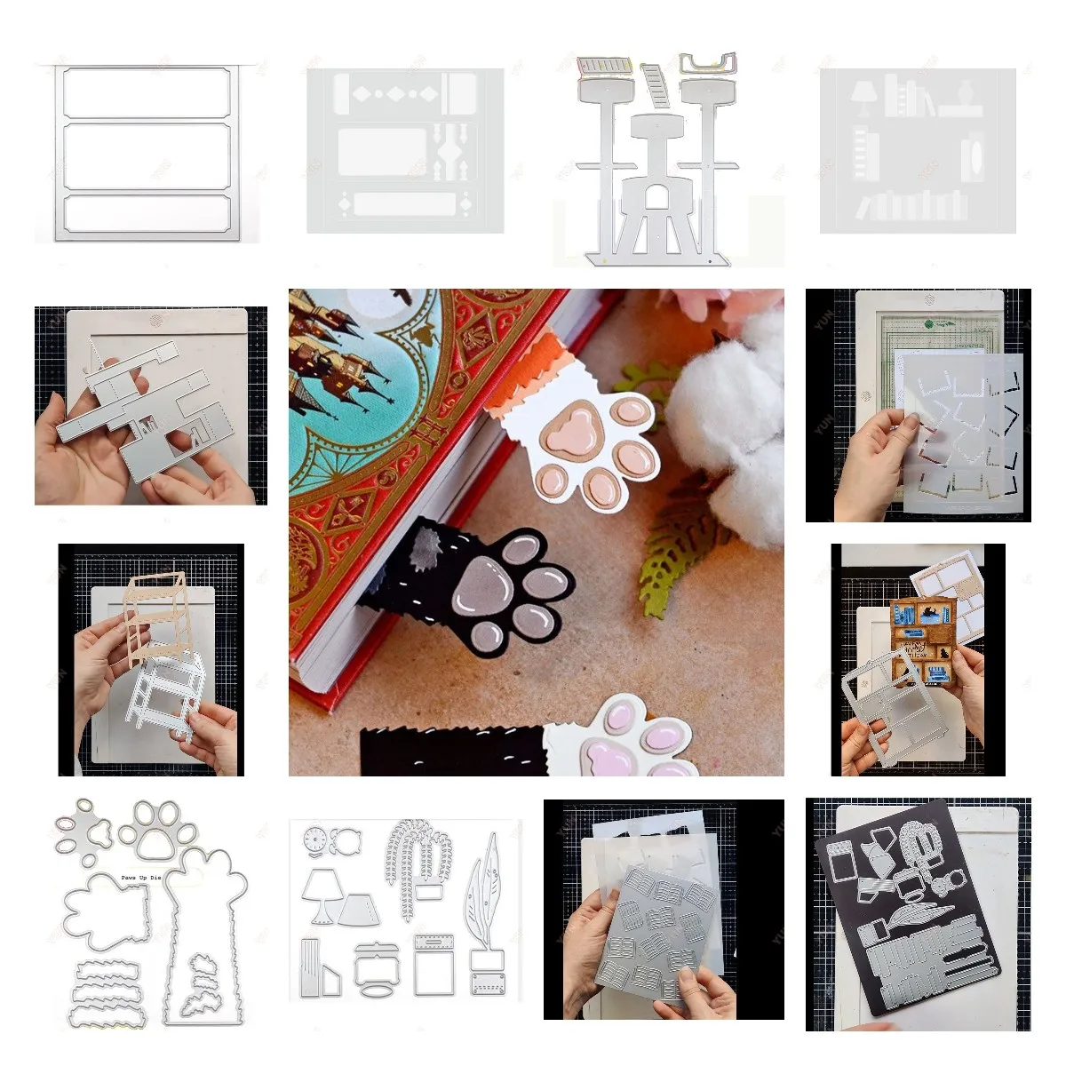 

New Cat Tree House Dies Simple Bookcase Three Tiered Metal Cutting Dies Scrapbooking DIY Handmade Greeting Cards Pop-Up Books