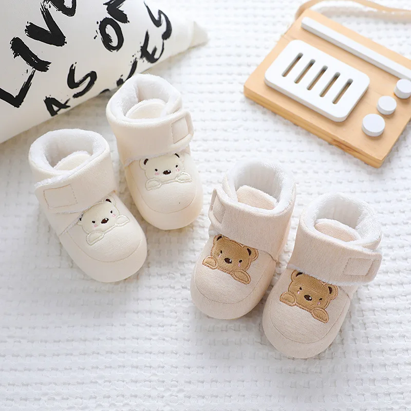 Winter New Cute Cartoon Baby Booties Boy Girl Boots Cotton Soft-Sole Non-Slip Warm Toddler First Walkers Infant Crib Shoes 2