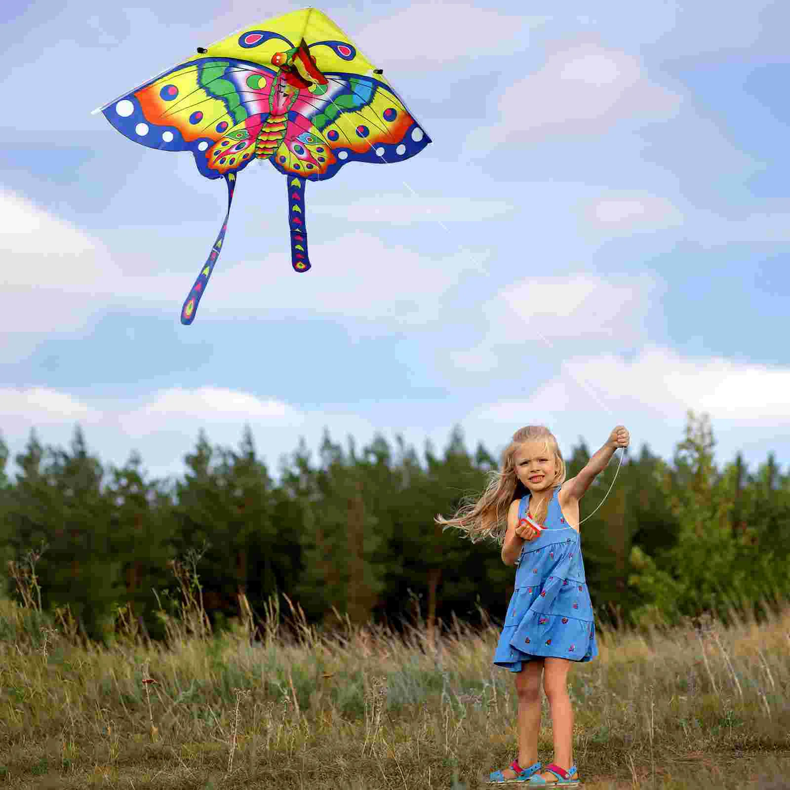 8 Sets Kite Childrens Toys Children’s Outdoor Games Kids Boy Butterflies Colorful for Triangle Rainproof Silk 3