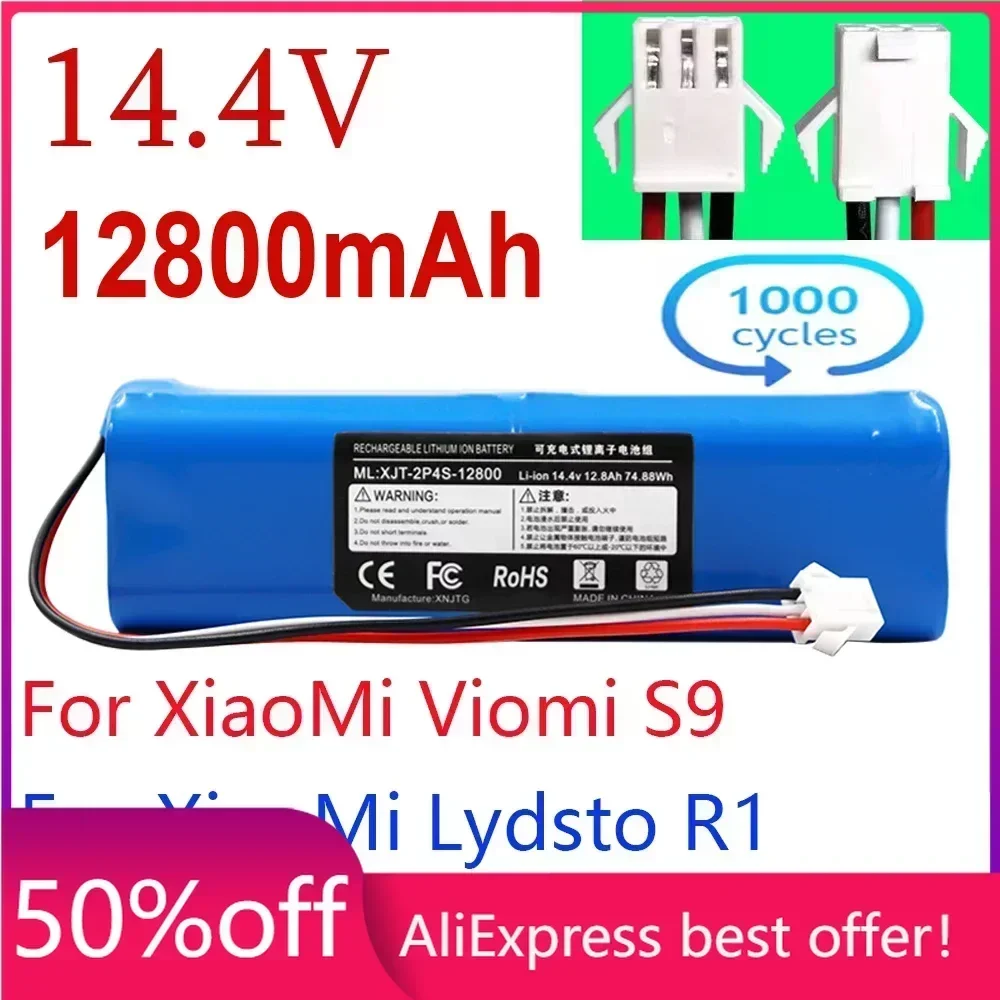 

Replacement For XiaoMi Lydsto R1 Roidmi Eve Plus Viomi S9 Robot Vacuum Cleaner Battery Pack Capacity 12800mAh Accessories Parts