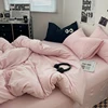 INS style solid brushed washable bed Flat sheets duvet covers pillowcase sets 2pcs/3pcs lightweight breathable machine washable 2