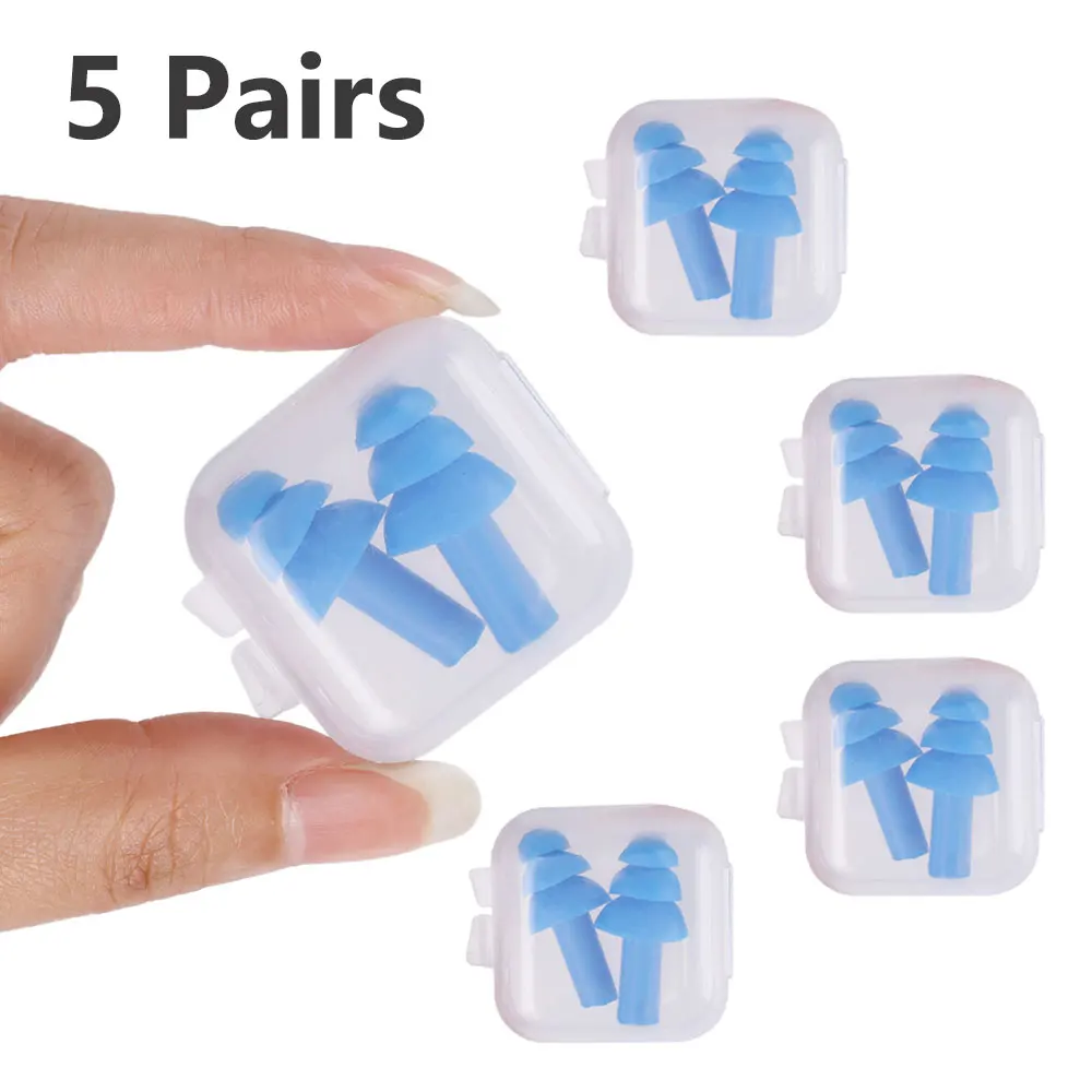 Soft Silicone Earplugs Waterproof Swimming Ear Plugs Reusable Noise