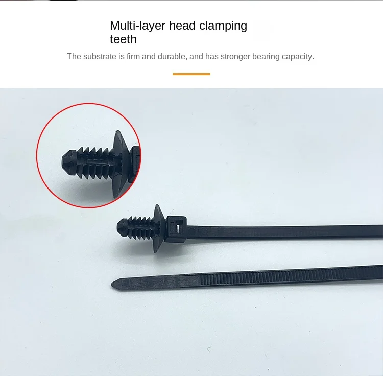 Description Picture 6 of item20pcs M6 M8 M10 Hole Removable Threaded Nylon Plastic Vehicle Motocycle Cable Tie Car Harness Retainer Clip Push Mount Auto ties