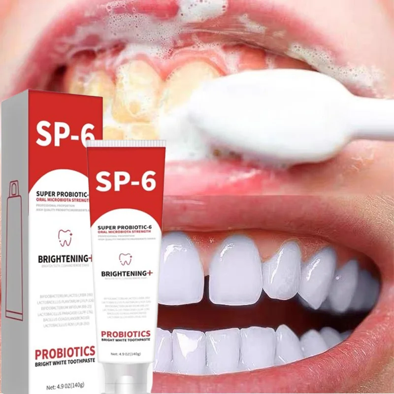 140g SP-6 Probiotic Toothpaste Whiten Tooth Remove Plaque Prevent Dental Caries Oral Hygiene Clean Fresh Breath Protect Gum Teeth Whitening Product Teeth Whitening Essence