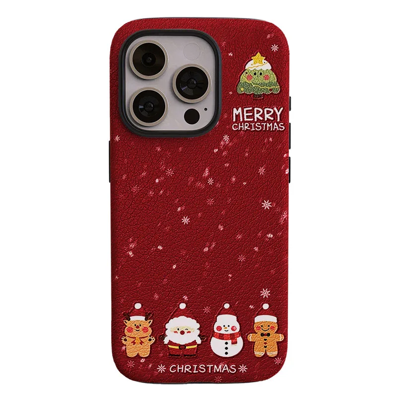 Dual-Layer Snowman Shockproof Phone Case with Bumper Protection