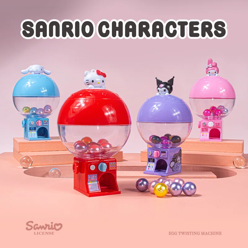 

Sanrio Genuine Cartoon Game Cute Mini DIY Gashapon Machine Assembled Children's Toys Hello Kitty Melody Kulomi Blind Box Gift