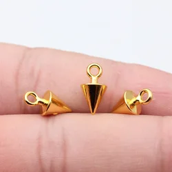 Vibrant Cone Charms Set for DIY Jewelry Crafting - 20 Pieces (Gold Color)