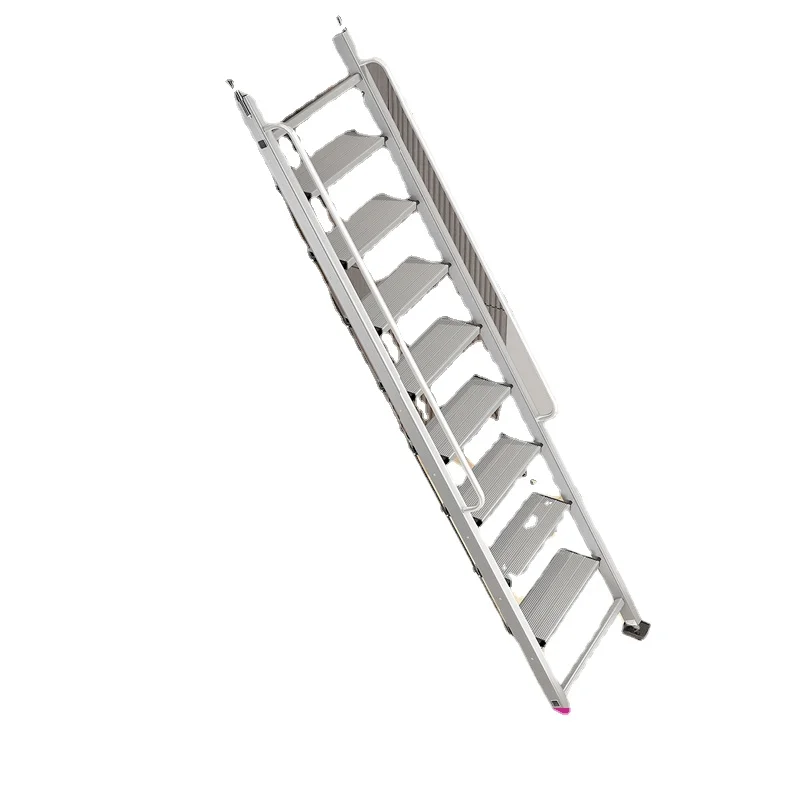 Wyj Attic Ladder Thickened Aluminum Alloy Collapsible Mobile Dormitory Stairs chinese factory steel rolling folding ladders ceiling hatch aluminum attic stairs