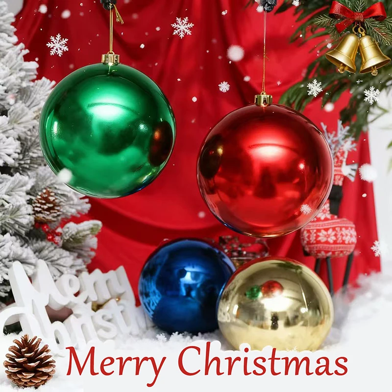 1PC 12/15/20CM Christmas Shiny Bauble Ball Sparkling Tree Ornaments Hanging Decor Home Bar Party Wedding Xmas Festive Supplies