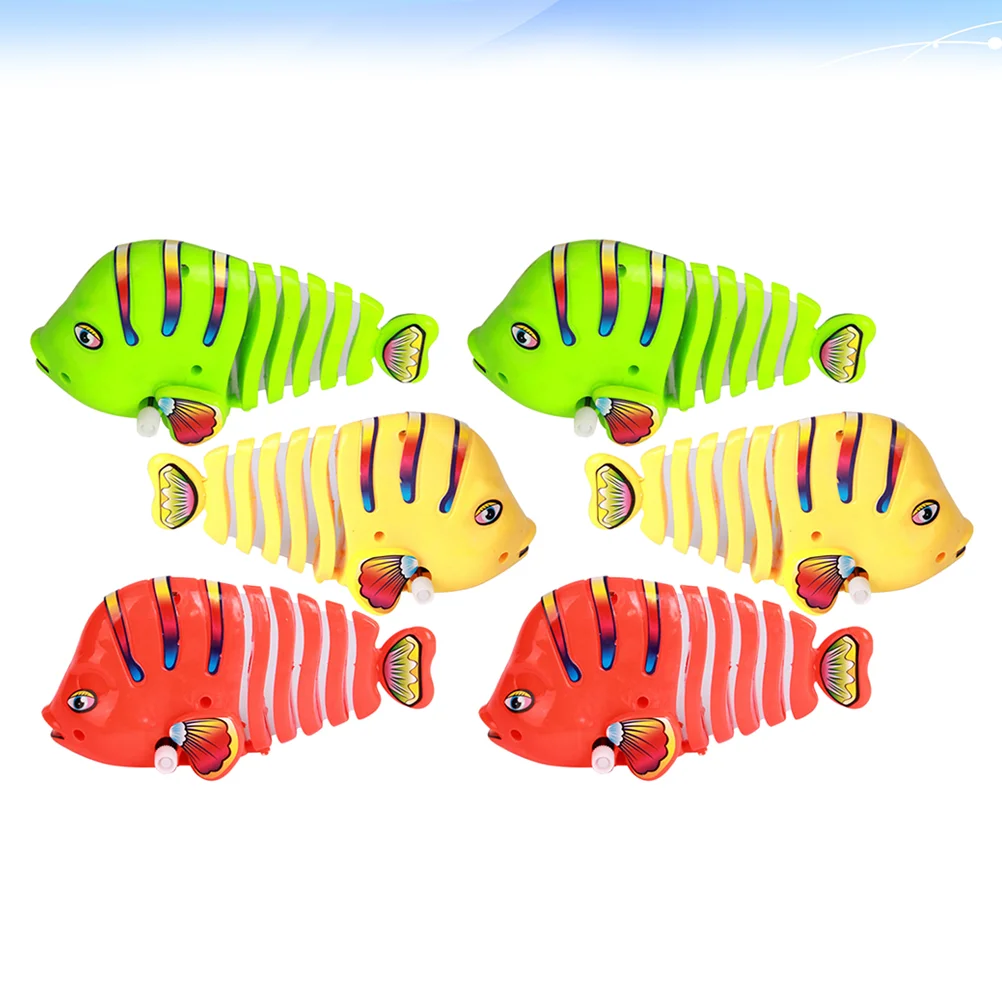 

6pcs Pool Wind Up Bath Fish Toys Animals Swimming Tub Bathtub Play Clockwork Play Toy Kid Educational Water Toys (Random Color)