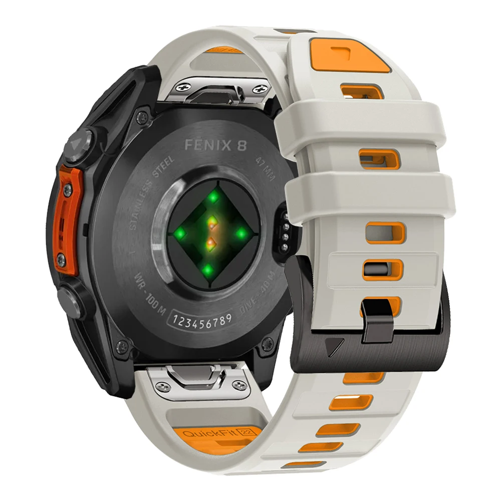 Two-Tone Silicone Watch Band, QuickFit 22mm and 26mm