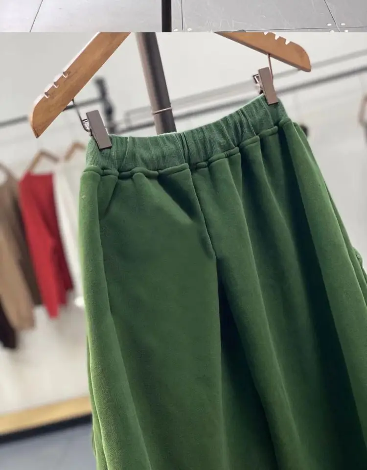 Large pocket sanitary pants, large size women's clothing, Korean version, loose and slimming leggings, Harlan pants
