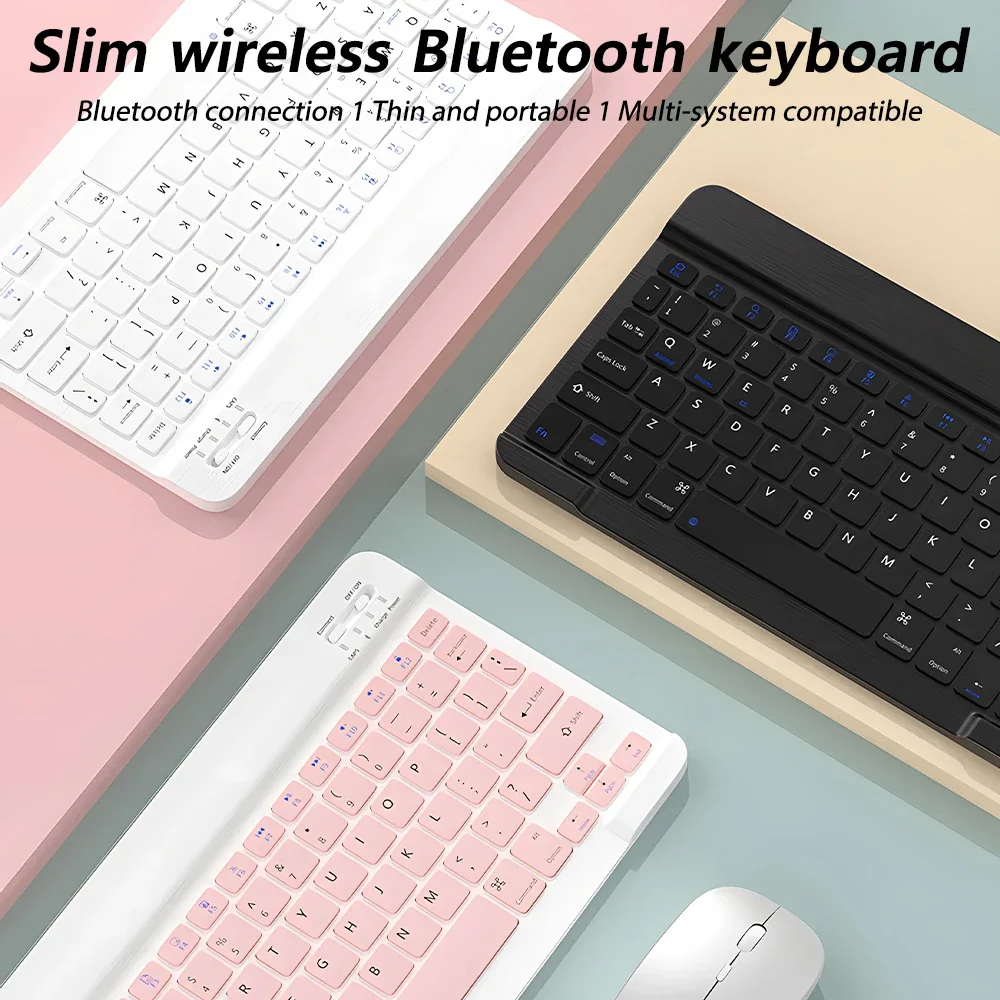 Black Bluetooth wireless keyboard mini lightweight iPad Xiaomi Samsung Huawei tablet Android iOS Windows Notebook accessories