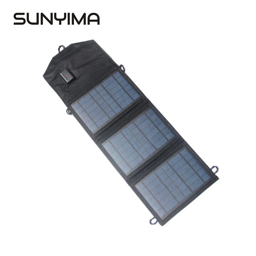 

SUNYIMA Foldable Solar Panel USB 10W 5V 3-Fold Waterproof Solar Charger Cell Portable Outdoor Phone Power Bank for Mobile Phone
