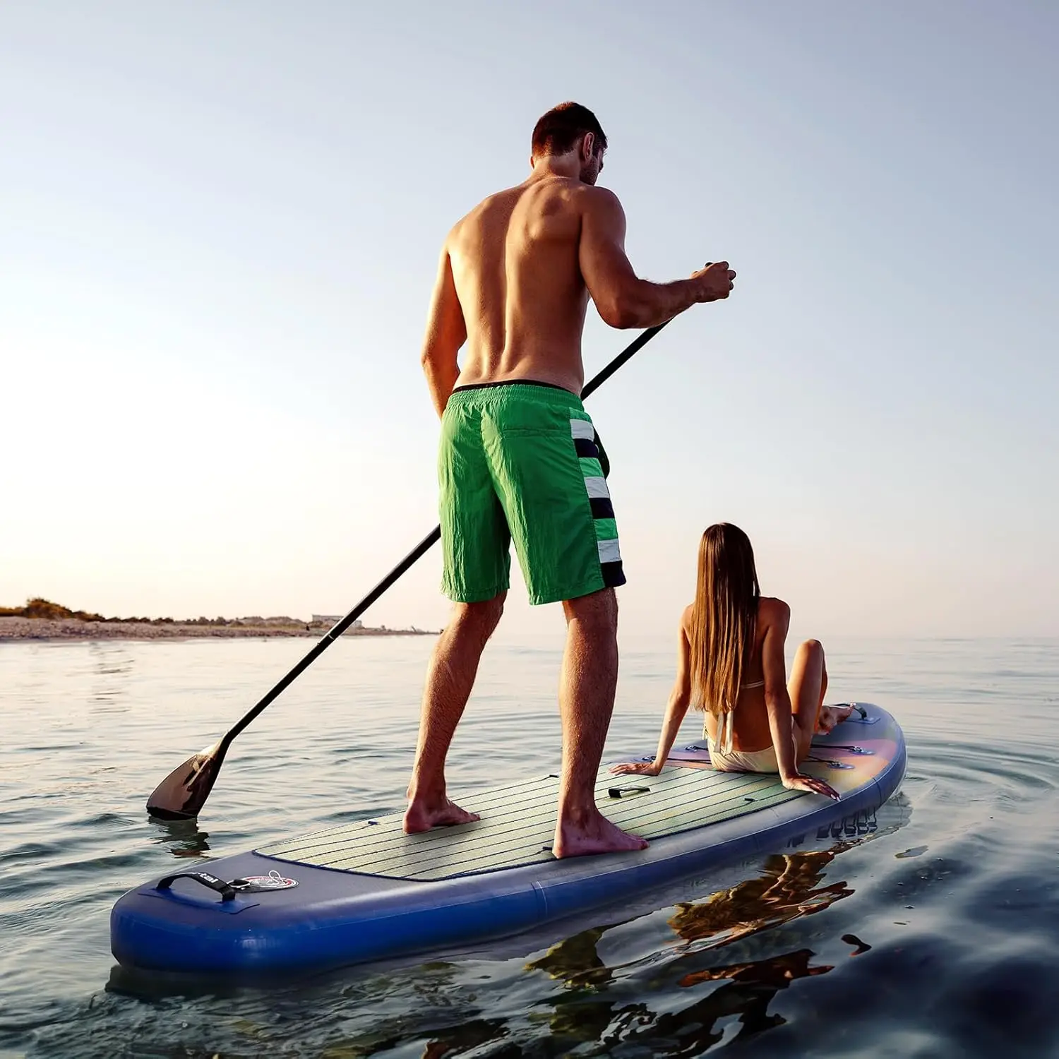Inflatable Paddle Board for Adults 10'6'' Stand Up ,Non-Slip Deck Blow up Paddle Boards with Adjustable Pa