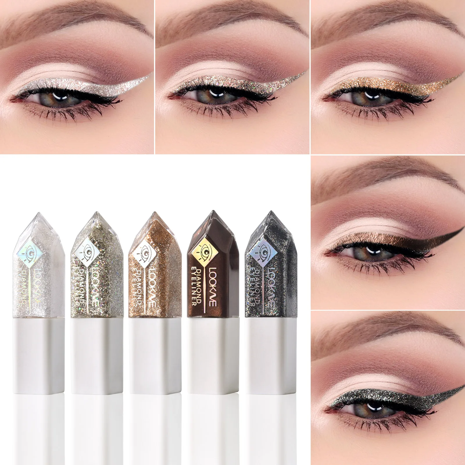 Glitter Eyeliner Diamond Shiny EyeLiners Waterproof Liquid Eyeshadow