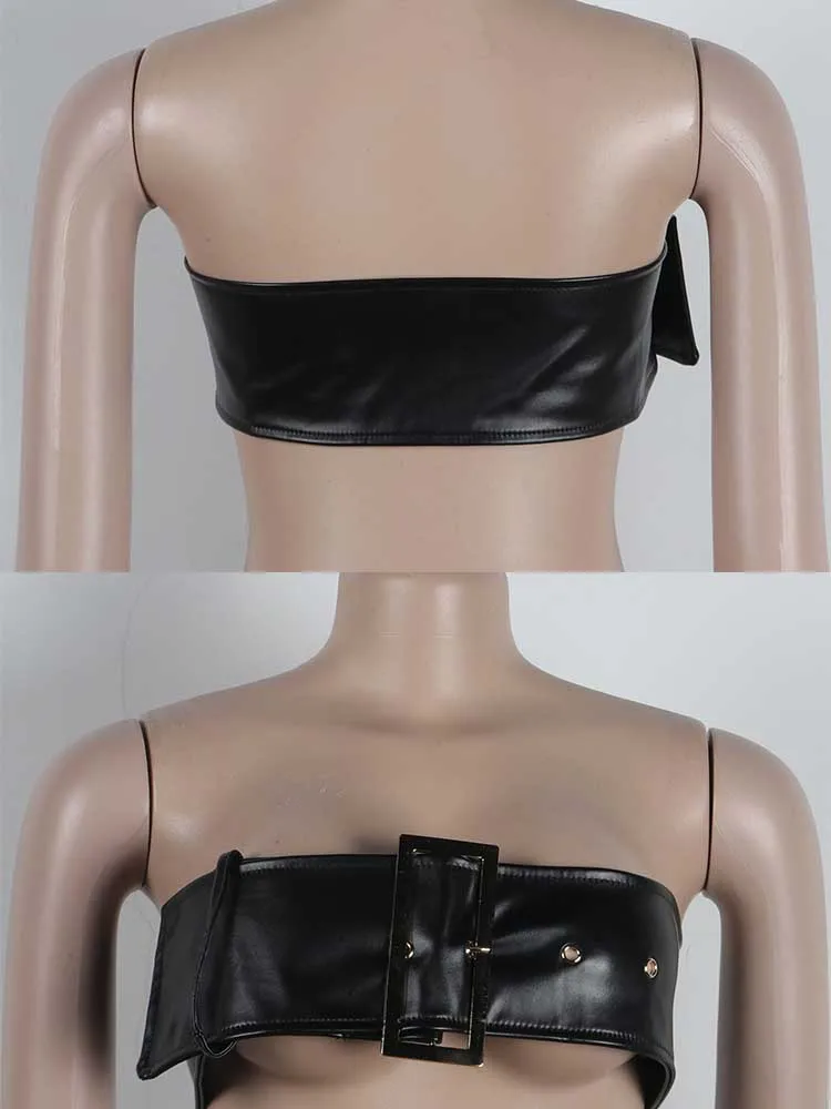 2 Stück Sets Frauen Outfit Luxus elegante Sommer Leder rock und kurz geschnittene Set Nachtclub tragen sexy Outfits Großhandel Drops hippin – Detail 18